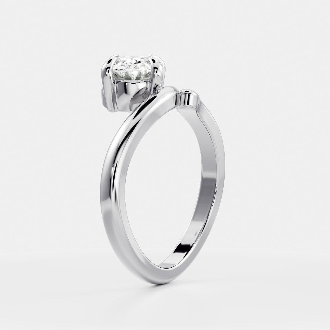 Solitaire Twisted Band- 2.1 CT Oval Moissanite Engagement RingSolitaire Twisted Band- 2.1 CT Oval Moissanite Engagement Ring - Lifestyle