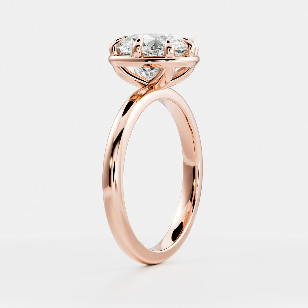 Solitaire Unique Bezel- 2.0 CT Elongated Cushion Moissanite Engagement RingSolitaire Unique Bezel- 2.0 CT Elongated Cushion Moissanite Engagement Ring - Back view