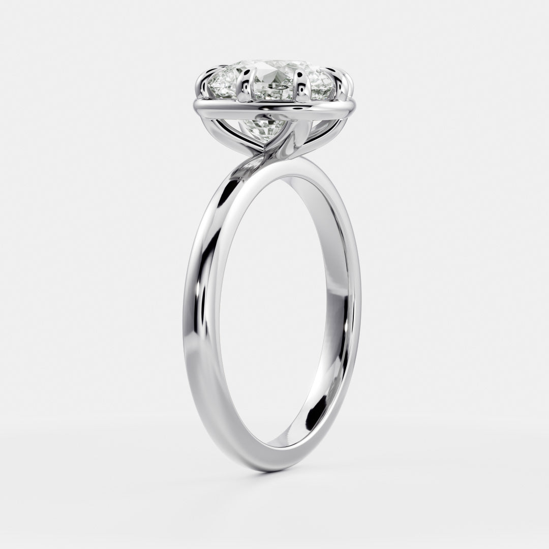 Solitaire Unique Bezel- 2.0 CT Elongated Cushion Moissanite Engagement RingSolitaire Unique Bezel- 2.0 CT Elongated Cushion Moissanite Engagement Ring - Lifestyle