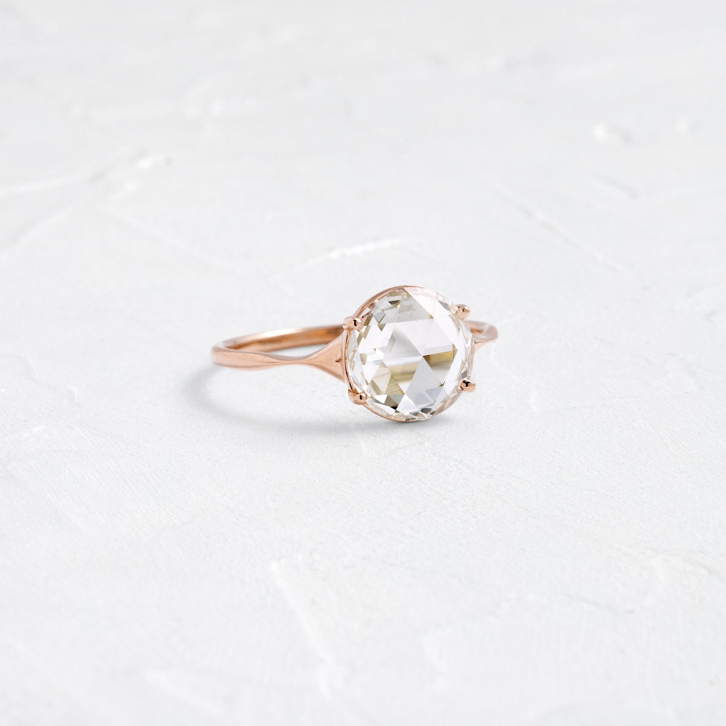 Split Shank-Rose Cut Lab Grown Diamond Engagement Ring - Back view