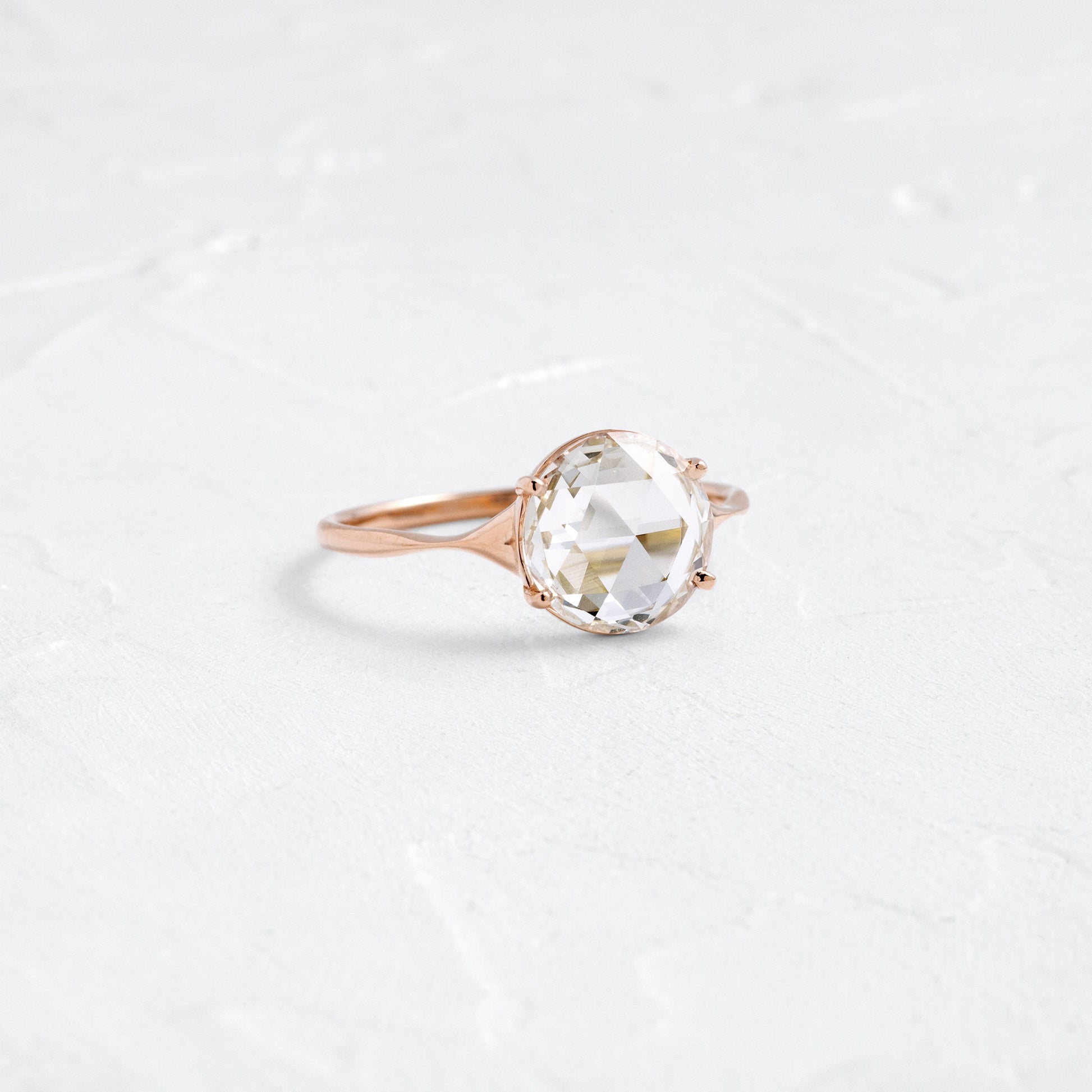 Split Shank-Rose Cut Lab Grown Diamond Engagement Ring - Back view