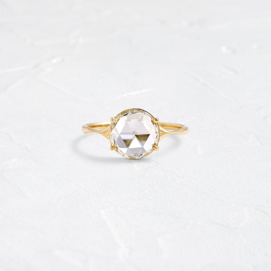 Split Shank-Rose Cut Lab Grown Diamond Engagement Ring - Front view