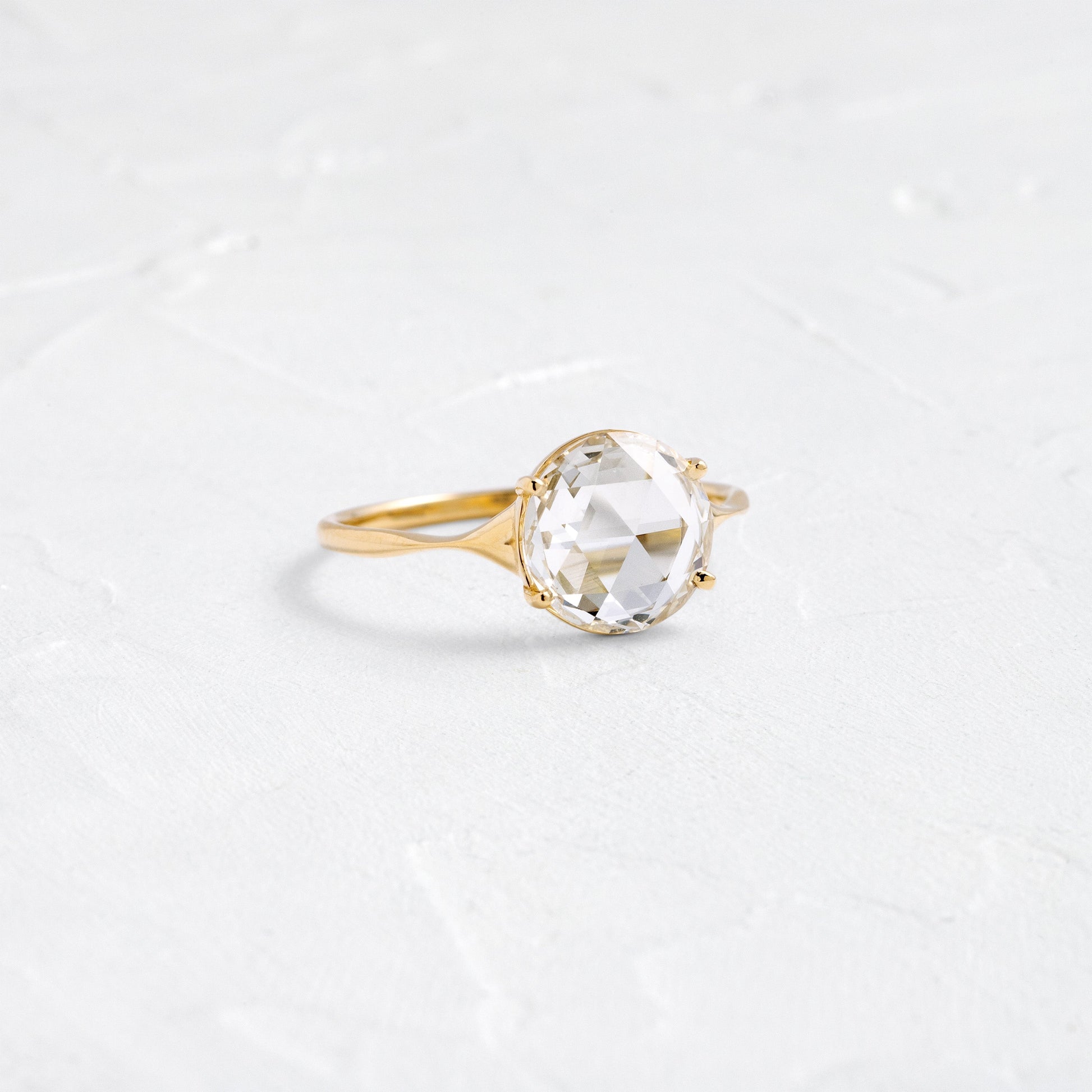 Split Shank-Rose Cut Lab Grown Diamond Engagement Ring - Front view