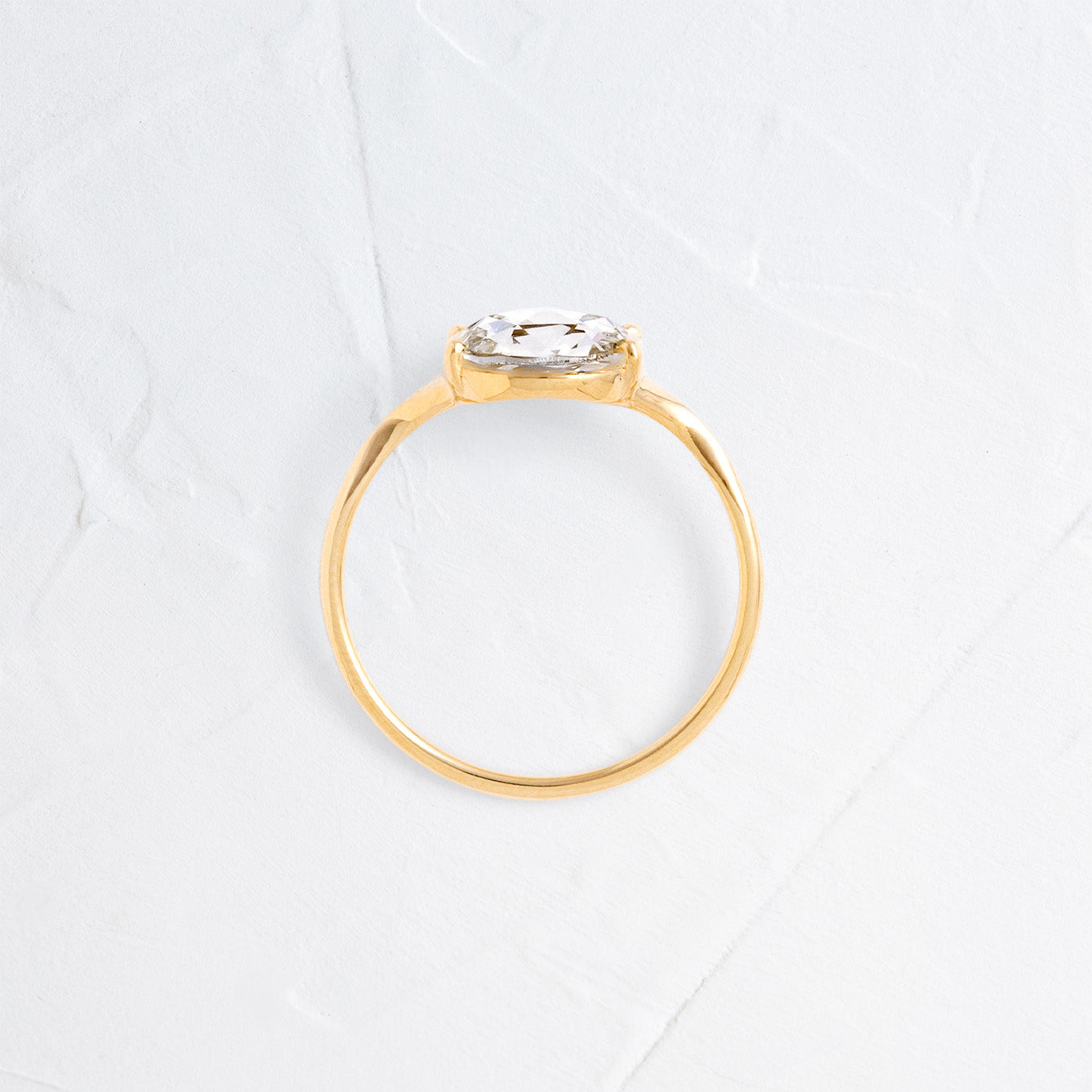 Split Shank-Rose Cut Lab Grown Diamond Engagement Ring - Side view