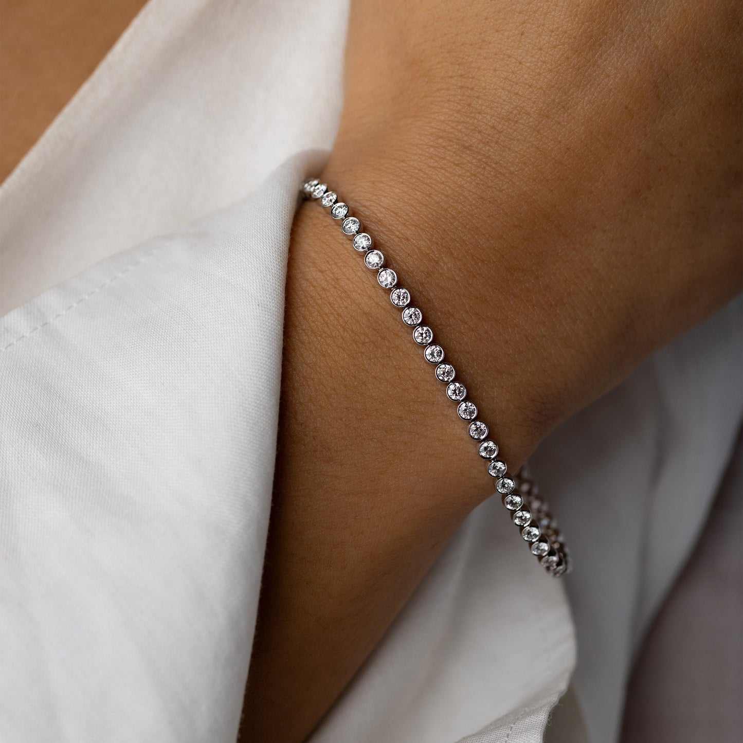 Tennis-2.8 CT Round Lab Grown Diamond BraceletsTennis-2.8 CT Round Lab Grown Diamond Bracelets - Detail view