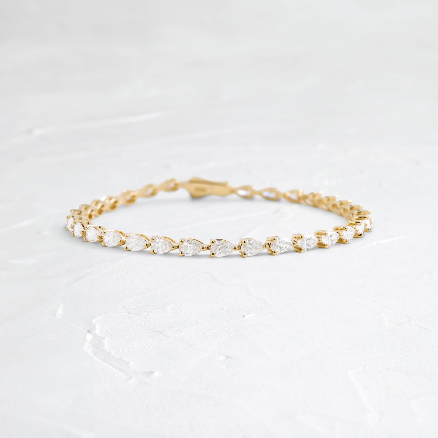 Tennis-5.2 CT Pear Lab Grown Diamond BraceletsTennis-5.2 CT Pear Lab Grown Diamond Bracelets - Front view