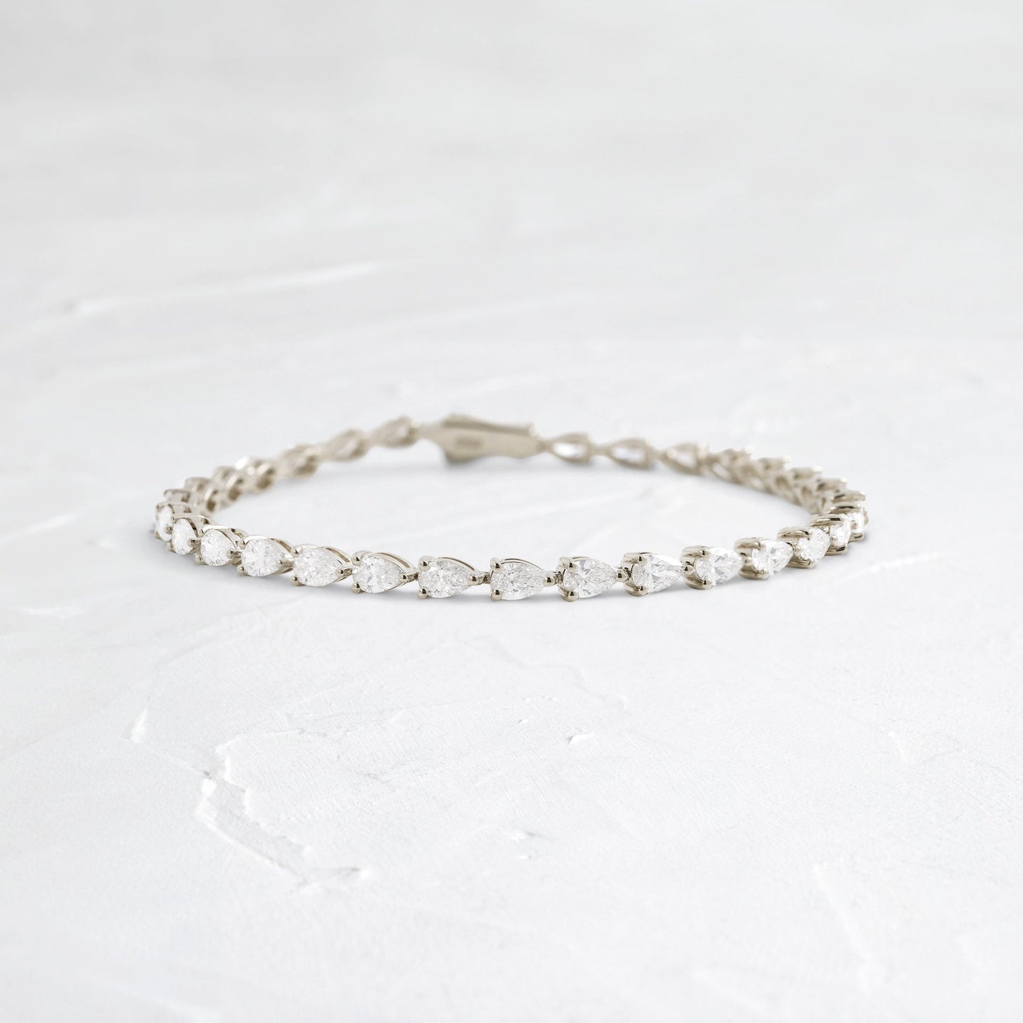 Tennis-5.2 CT Pear Lab Grown Diamond BraceletsTennis-5.2 CT Pear Lab Grown Diamond Bracelets - Detail view