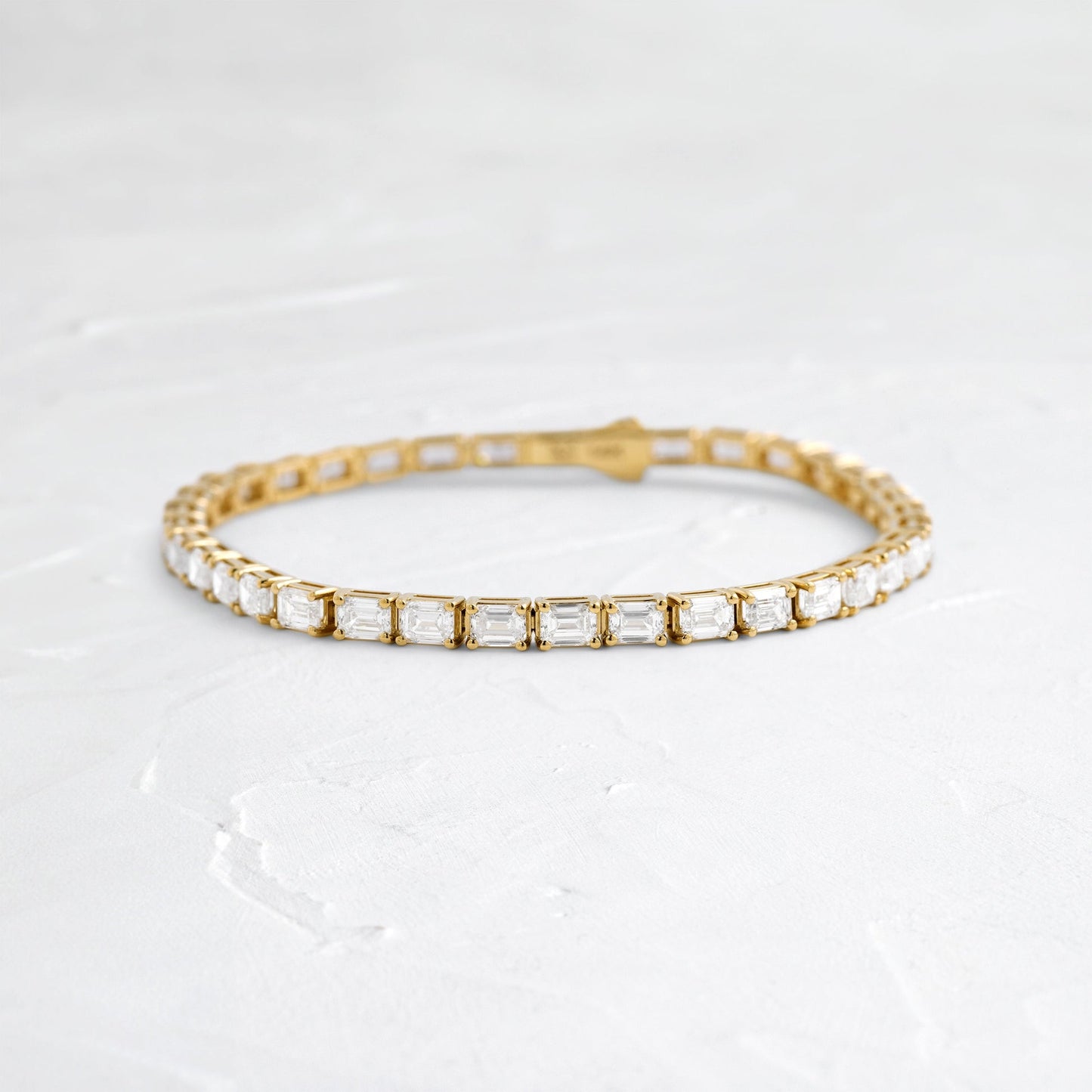 Tennis-8.45 CT Emerald Lab Grown Diamond BraceletsTennis-8.45 CT Emerald Lab Grown Diamond Bracelets - Front view
