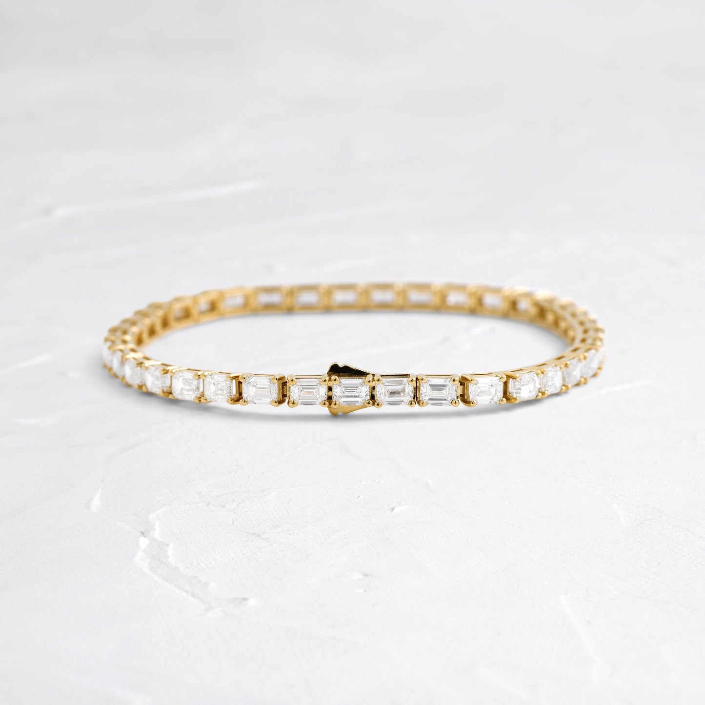 Tennis-8.45 CT Emerald Lab Grown Diamond BraceletsTennis-8.45 CT Emerald Lab Grown Diamond Bracelets - Front view