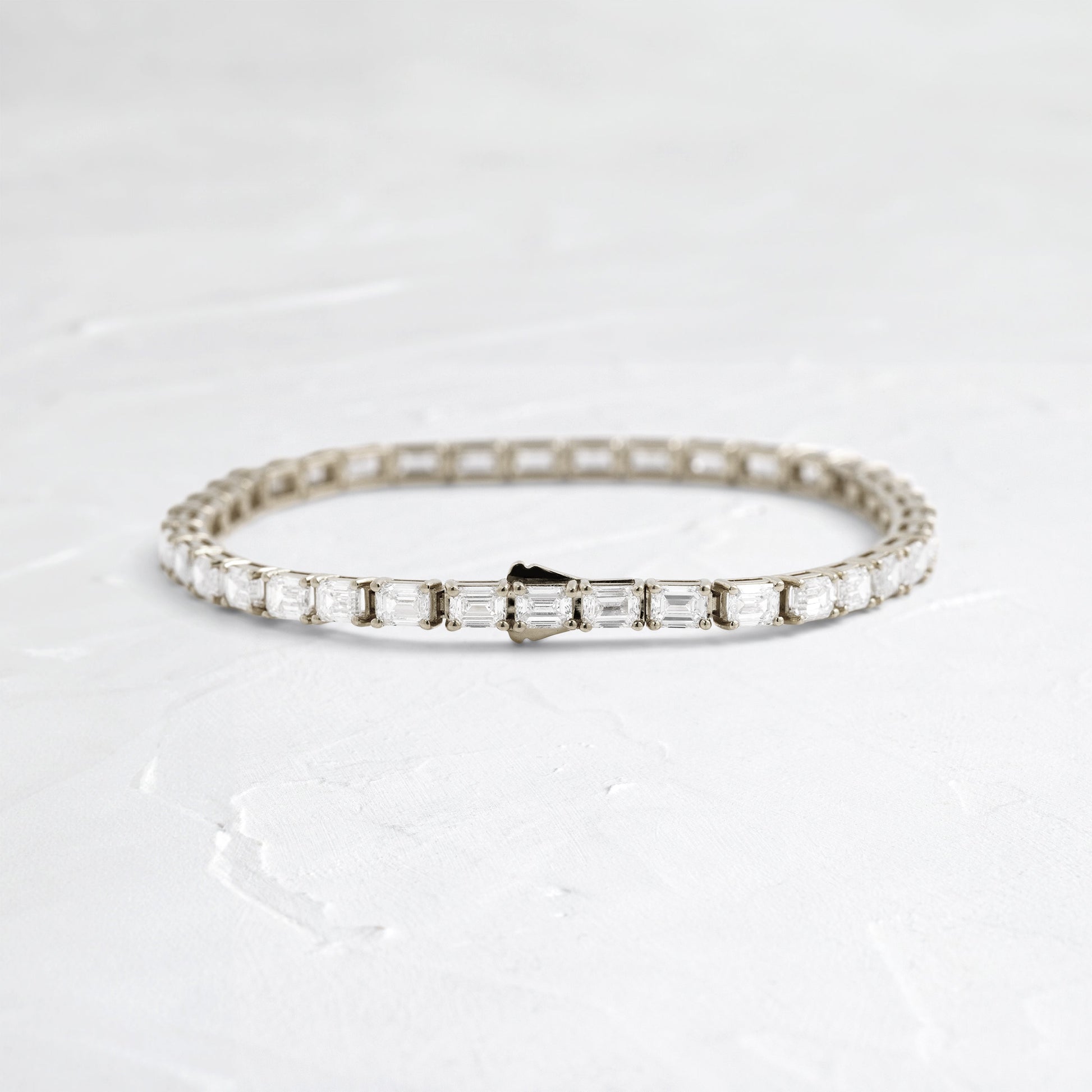 Tennis-8.45 CT Emerald Lab Grown Diamond BraceletsTennis-8.45 CT Emerald Lab Grown Diamond Bracelets - On model