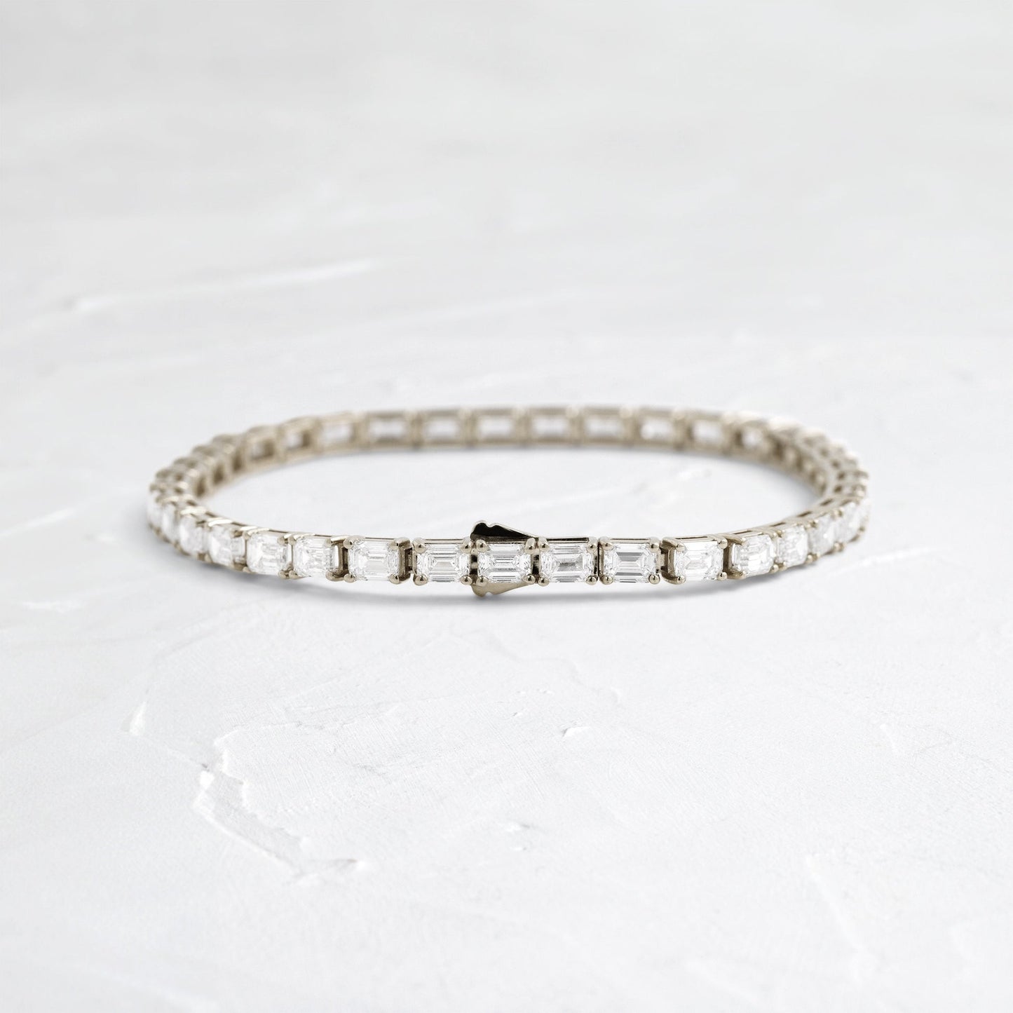 Tennis-8.45 CT Emerald Lab Grown Diamond BraceletsTennis-8.45 CT Emerald Lab Grown Diamond Bracelets - On model