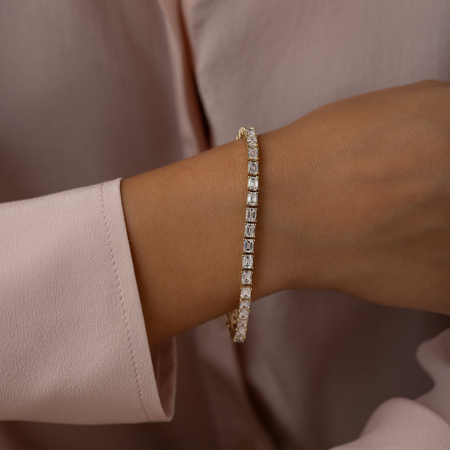 Tennis-8.45 CT Emerald Lab Grown Diamond BraceletsTennis-8.45 CT Emerald Lab Grown Diamond Bracelets - Lifestyle