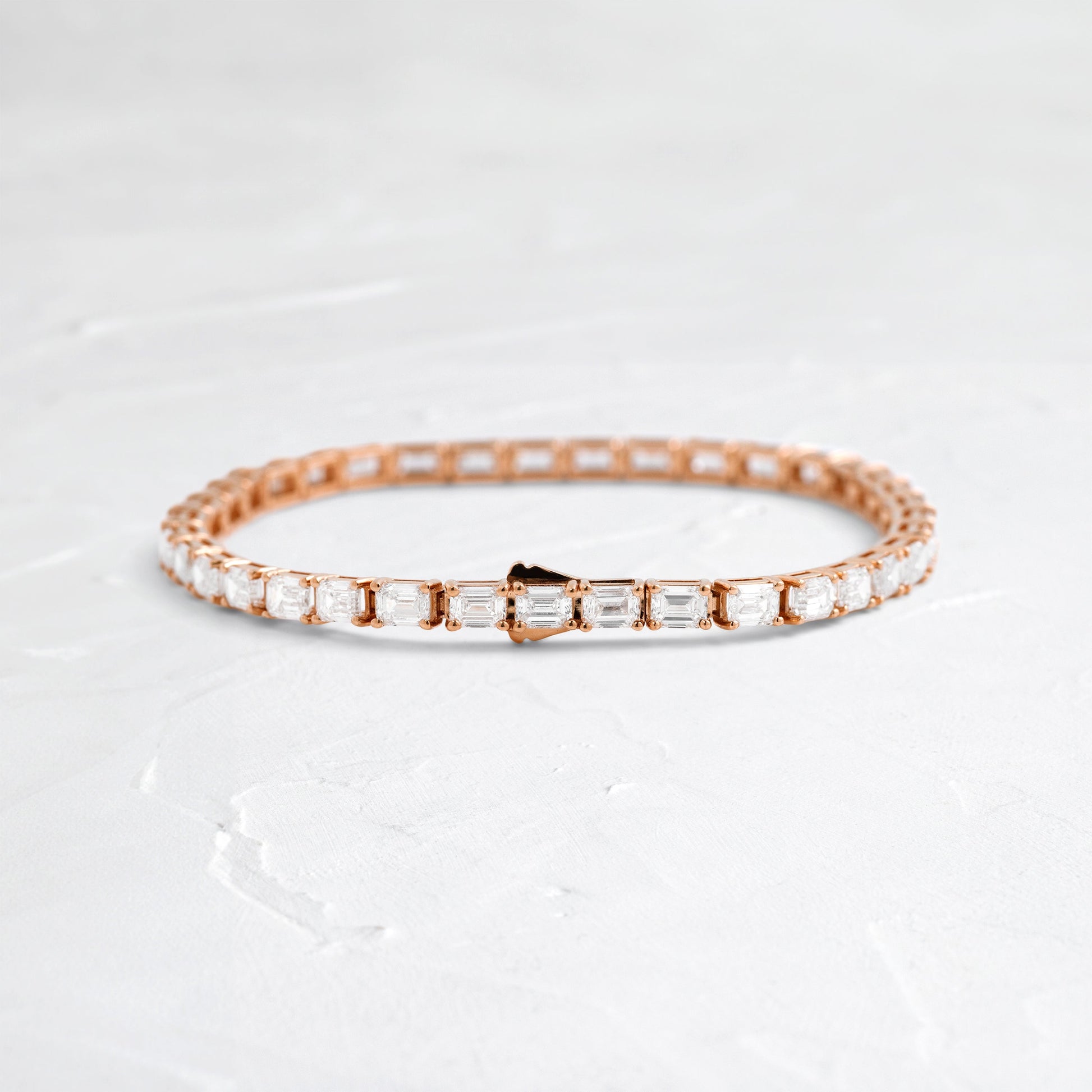 Tennis-8.45 CT Emerald Lab Grown Diamond BraceletsTennis-8.45 CT Emerald Lab Grown Diamond Bracelets - Side view