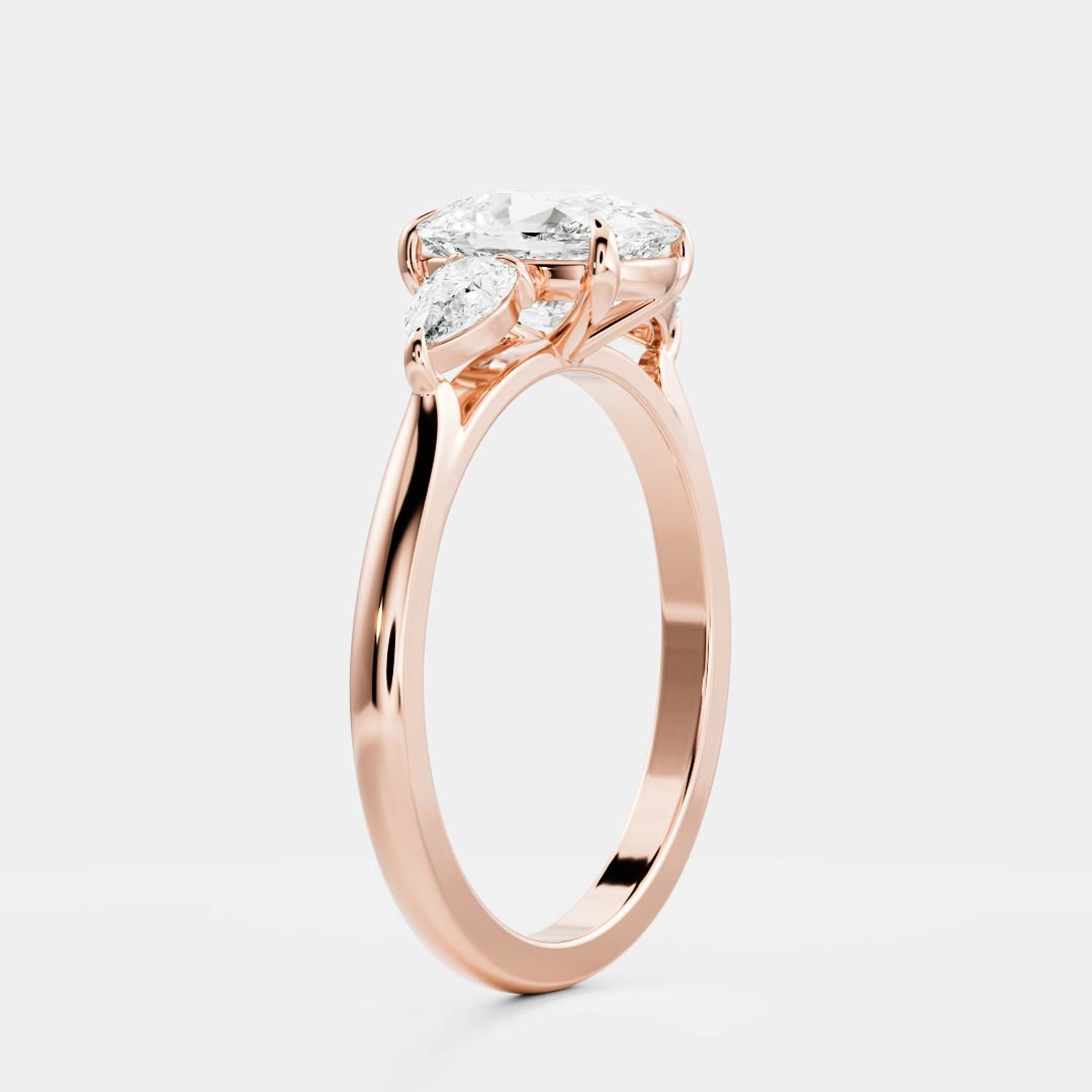 Three Stone- 2.0 CT Elongated Cushion Moissanite Engagement RingThree Stone- 2.0 CT Elongated Cushion Moissanite Engagement Ring - Front view