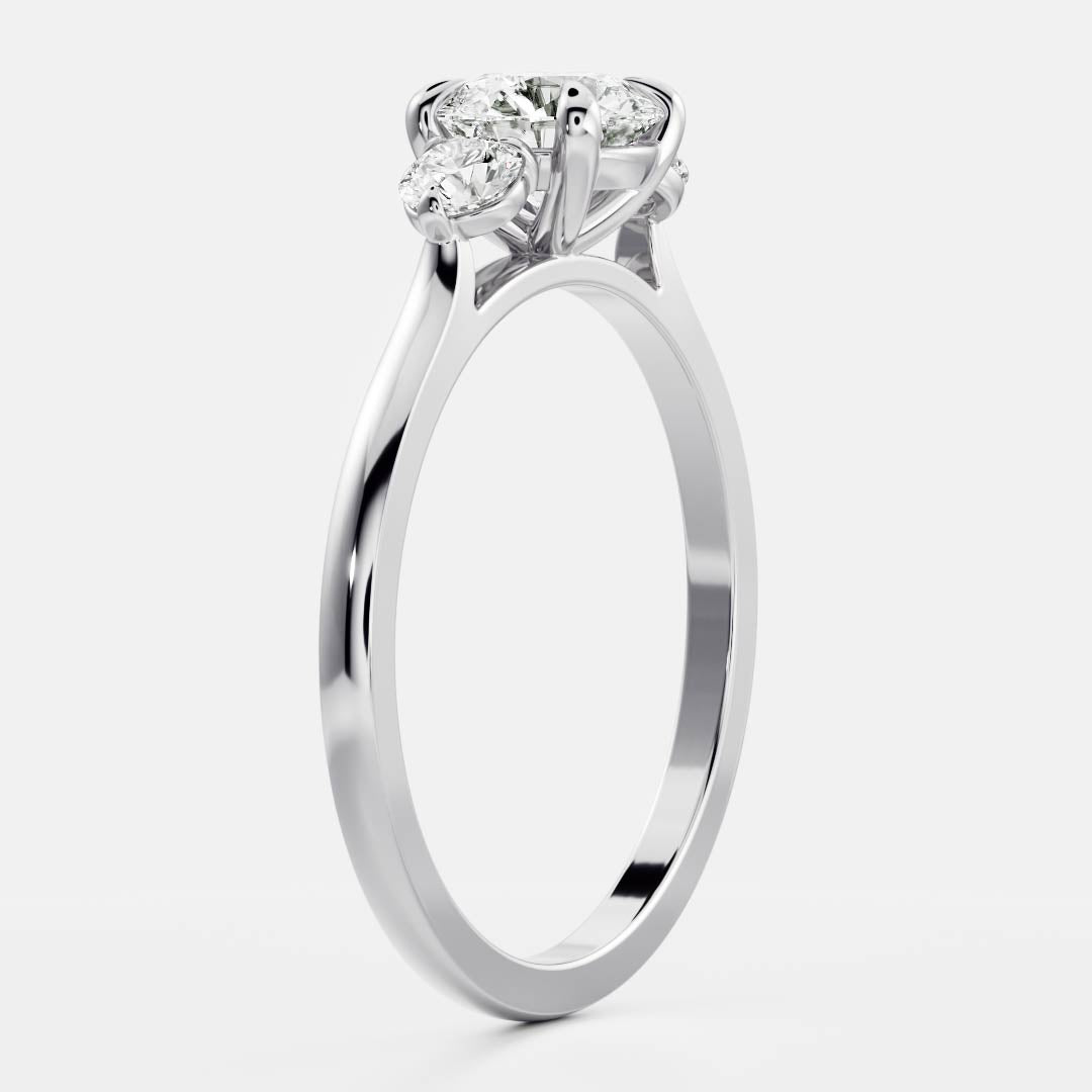 Three Stone- 2.0 CT Round Moissanite Engagement RingThree Stone- 2.0 CT Round Moissanite Engagement Ring - Back view