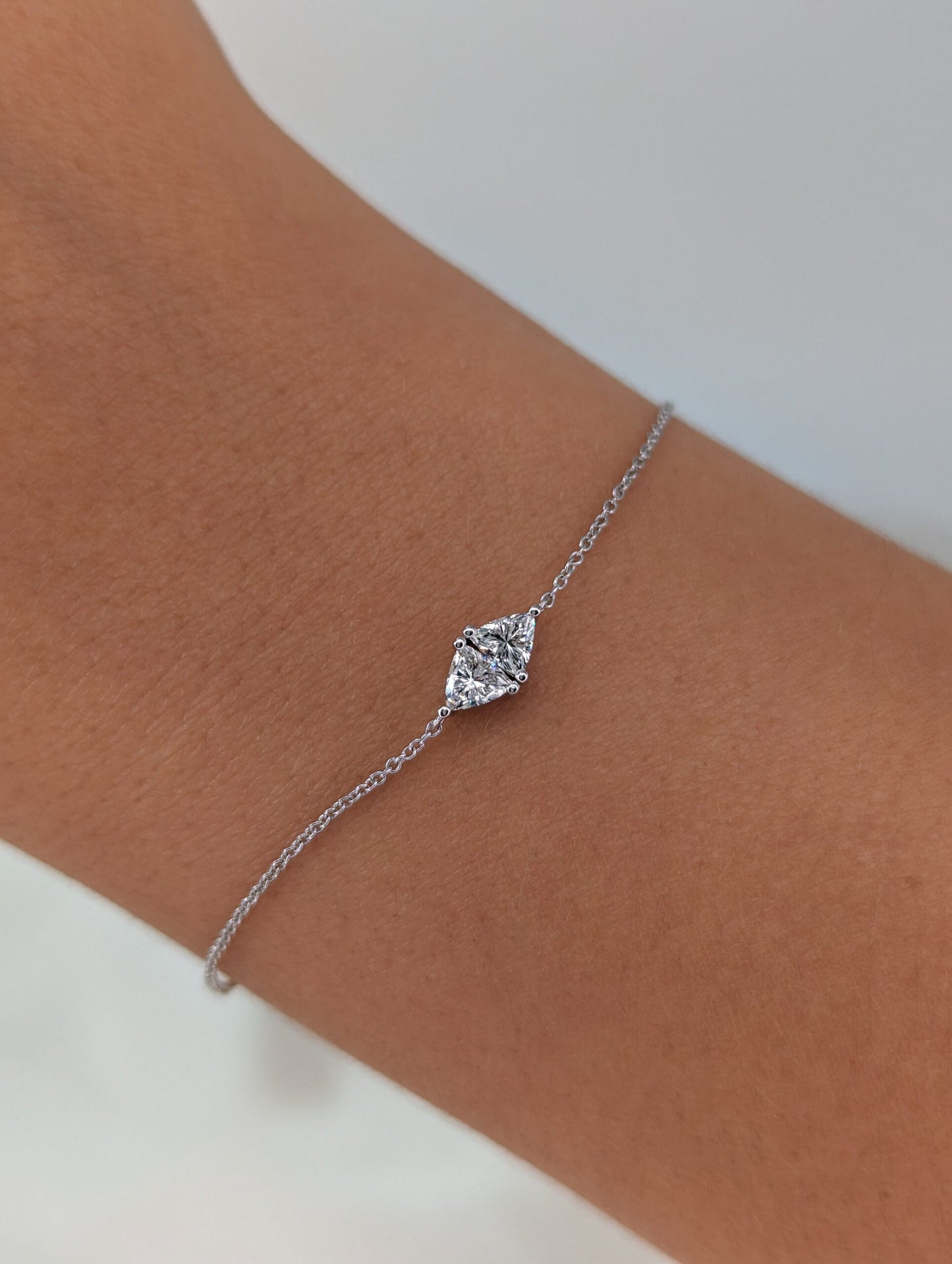 Toi Et Moi-0.3 CT Trillion Lab Grown Diamond BraceletsToi Et Moi-0.3 CT Trillion Lab Grown Diamond Bracelets - Front view