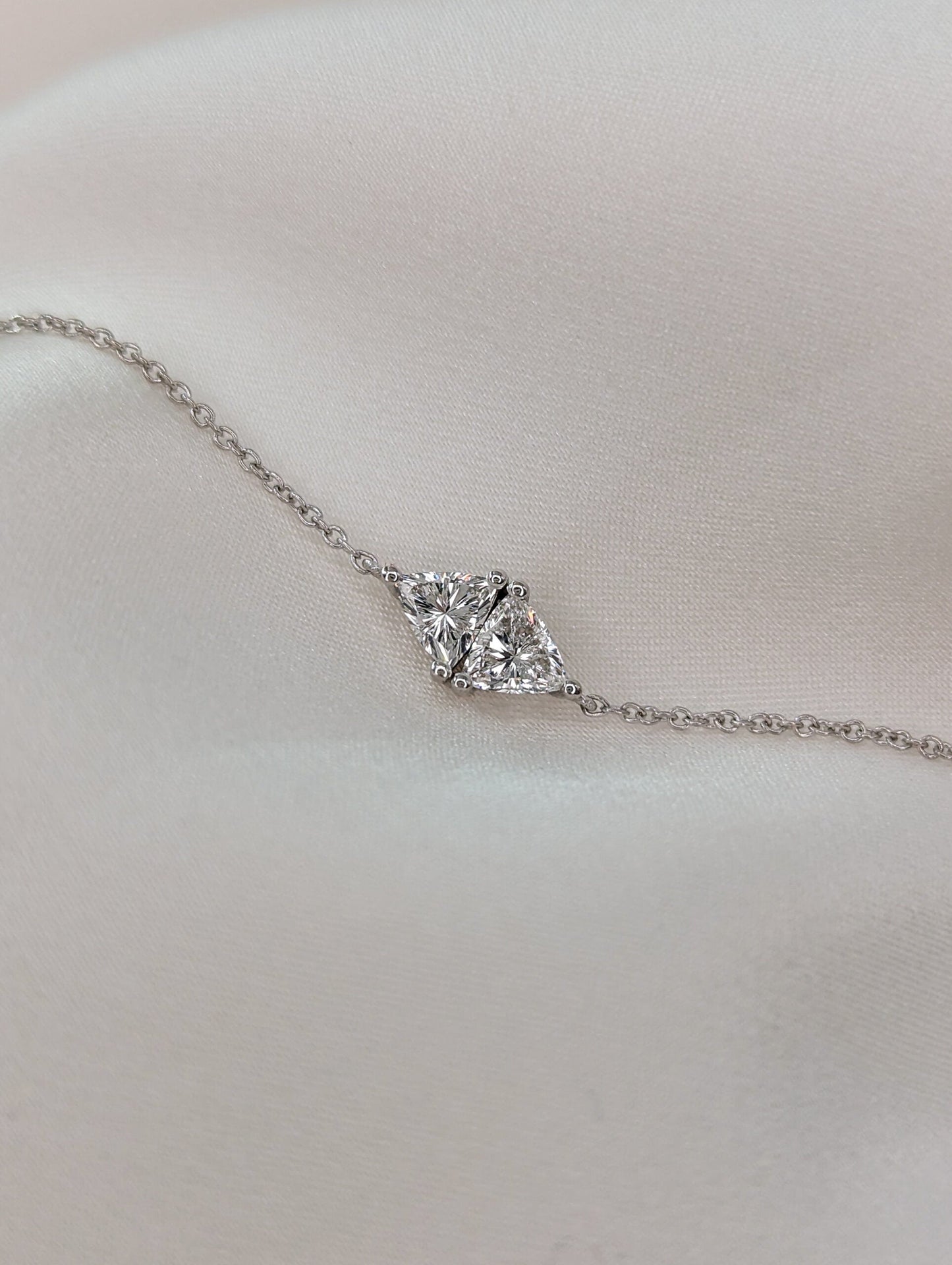 Toi Et Moi-0.3 CT Trillion Lab Grown Diamond BraceletsToi Et Moi-0.3 CT Trillion Lab Grown Diamond Bracelets - Side view