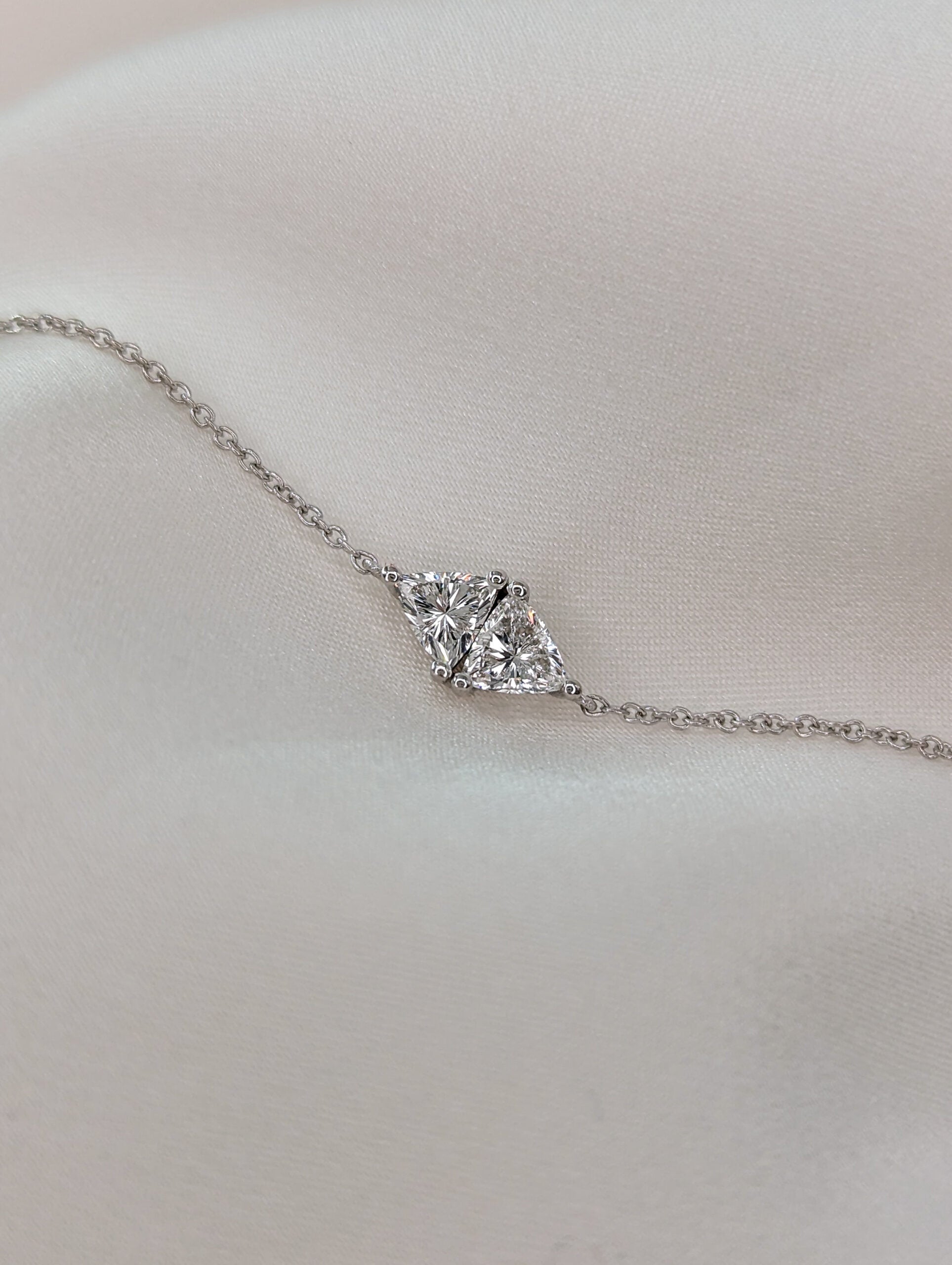 Toi Et Moi-0.3 CT Trillion Lab Grown Diamond BraceletsToi Et Moi-0.3 CT Trillion Lab Grown Diamond Bracelets - Side view