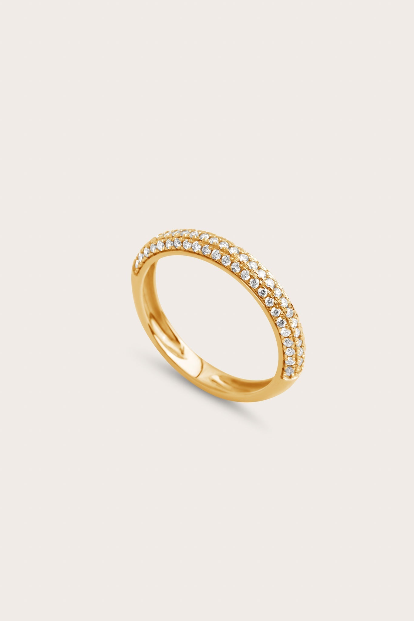 Triple Pave- 0.30 CT Round Lab Grown Diamond Wedding BandTriple Pave- 0.30 CT Round Lab Grown Diamond Wedding Band - Front view