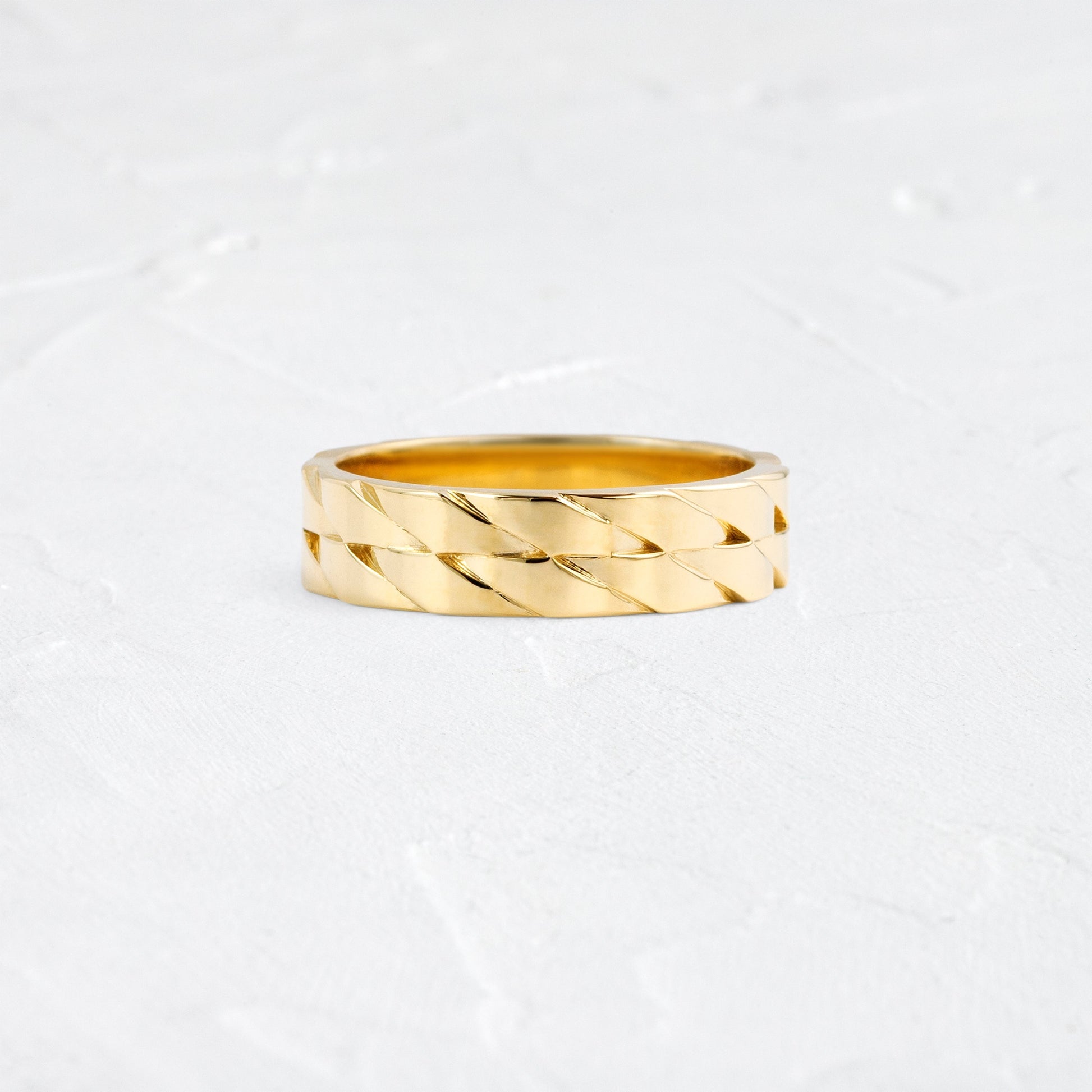 Woven Pattern- Men's Wedding BandWoven Pattern- Men's Wedding Band - Front view