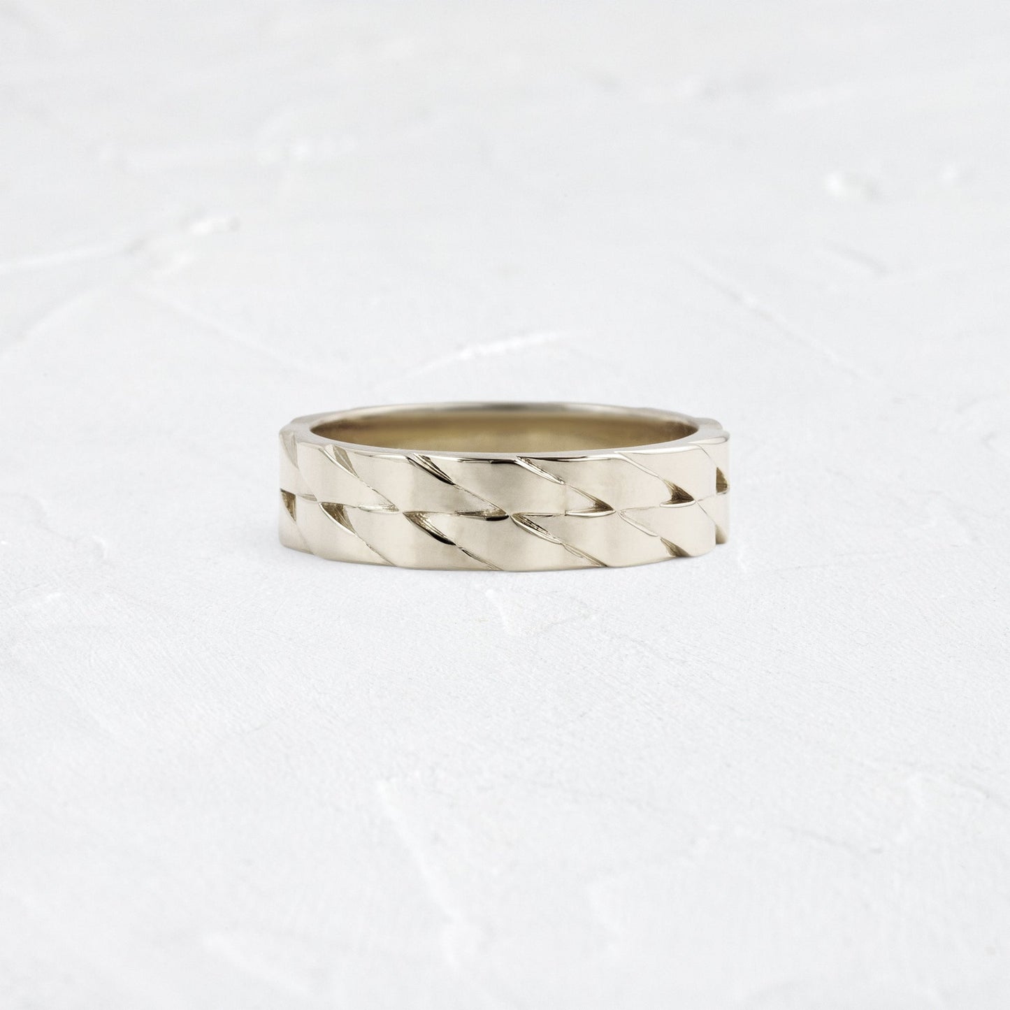 Woven Pattern- Men's Wedding BandWoven Pattern- Men's Wedding Band - Back view