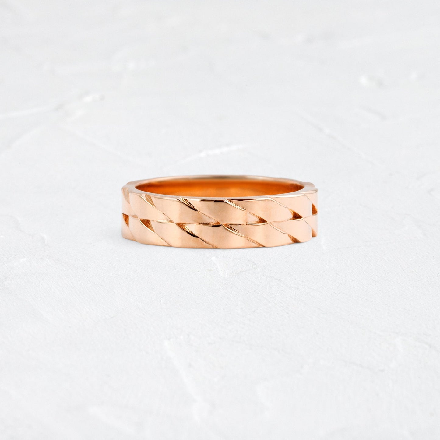 Woven Pattern- Men's Wedding BandWoven Pattern- Men's Wedding Band - Lifestyle